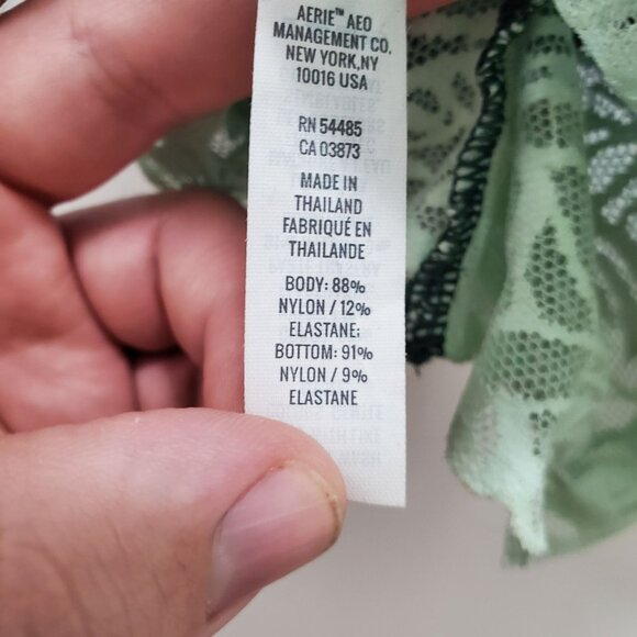 Aerie Ombre Firework Hunter Mint Plunge Neck Longline Lace Bralette Size L - Picture 4 of 6